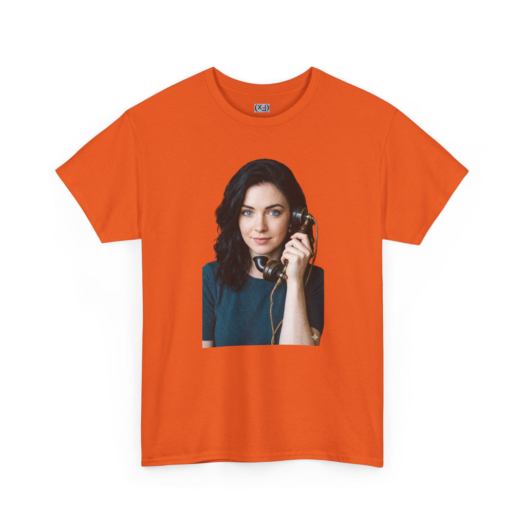 Portrait Graphic Tee — Retro Phone Photo Print T-Shirt Unisex
