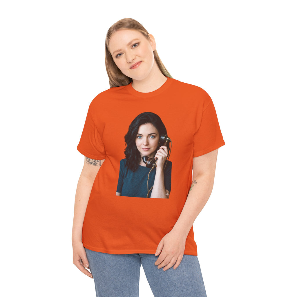 Portrait Graphic Tee — Retro Phone Photo Print T-Shirt Unisex