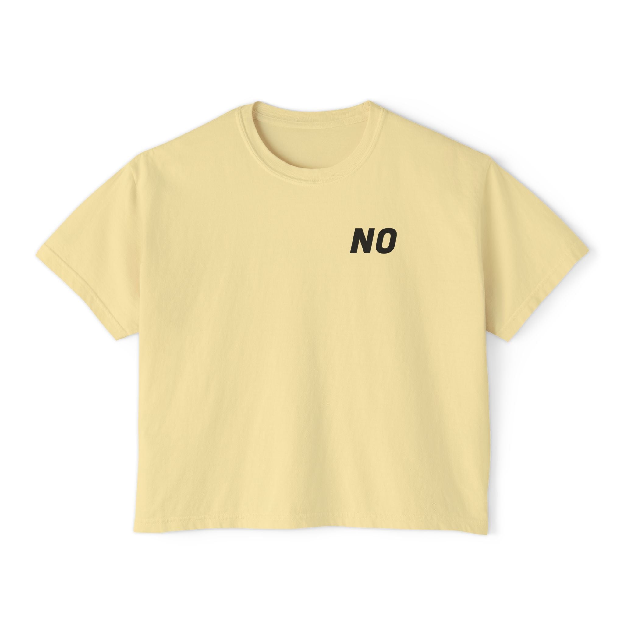 Women's Boxy Tee — Cropped 'NO' Statement Shirt Unisex