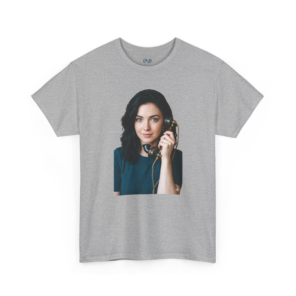 Portrait Graphic Tee — Retro Phone Photo Print T-Shirt Unisex