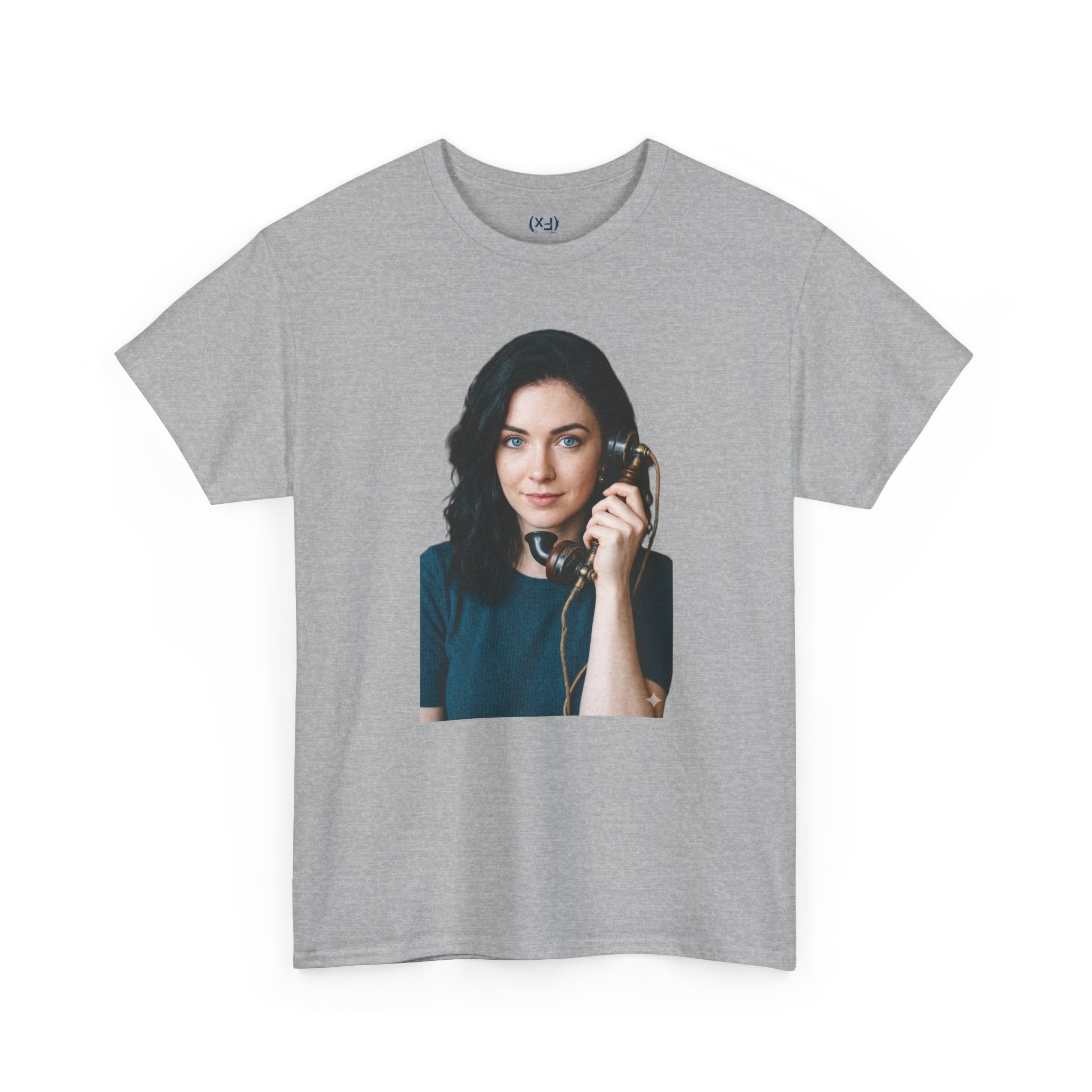 Portrait Graphic Tee — Retro Phone Photo Print T-Shirt Unisex