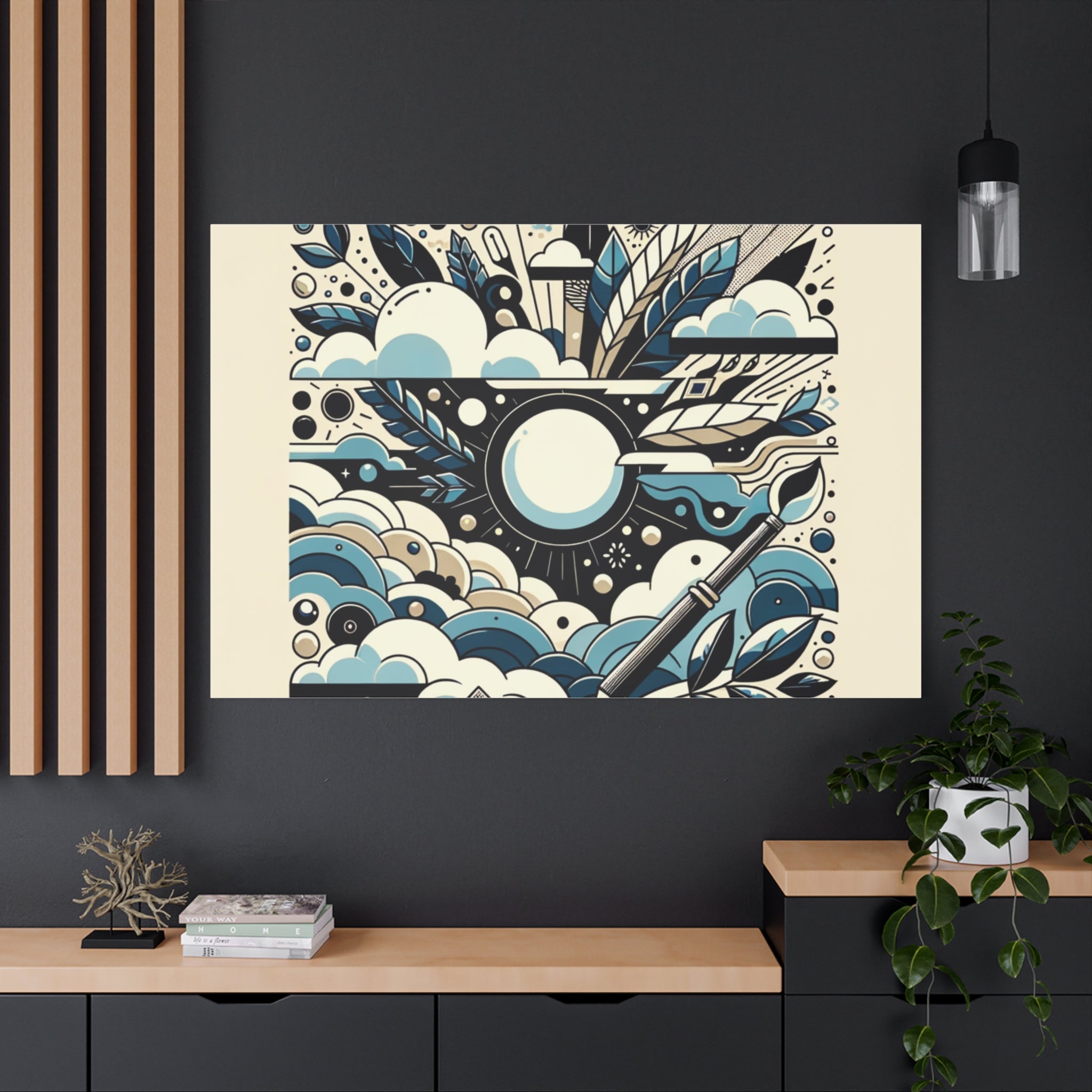 Organic Curves Matte Canvas Wall Art — Calming Office Decor
