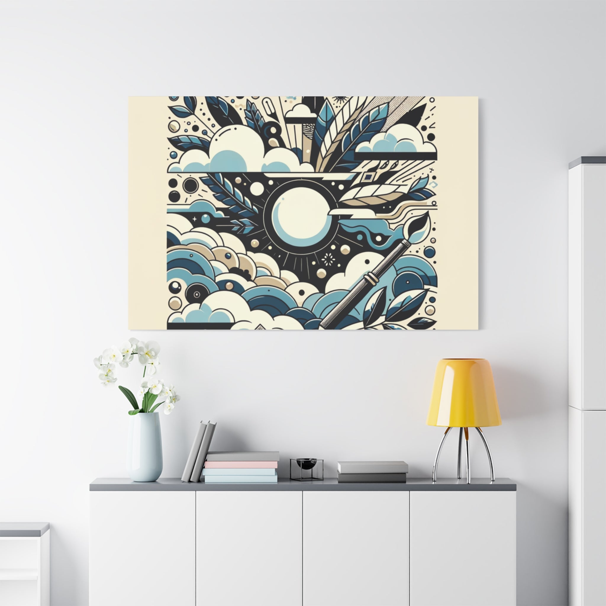 Organic Curves Matte Canvas Wall Art — Calming Office Decor