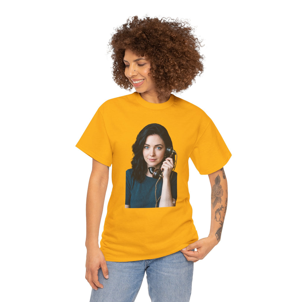 Portrait Graphic Tee — Retro Phone Photo Print T-Shirt Unisex