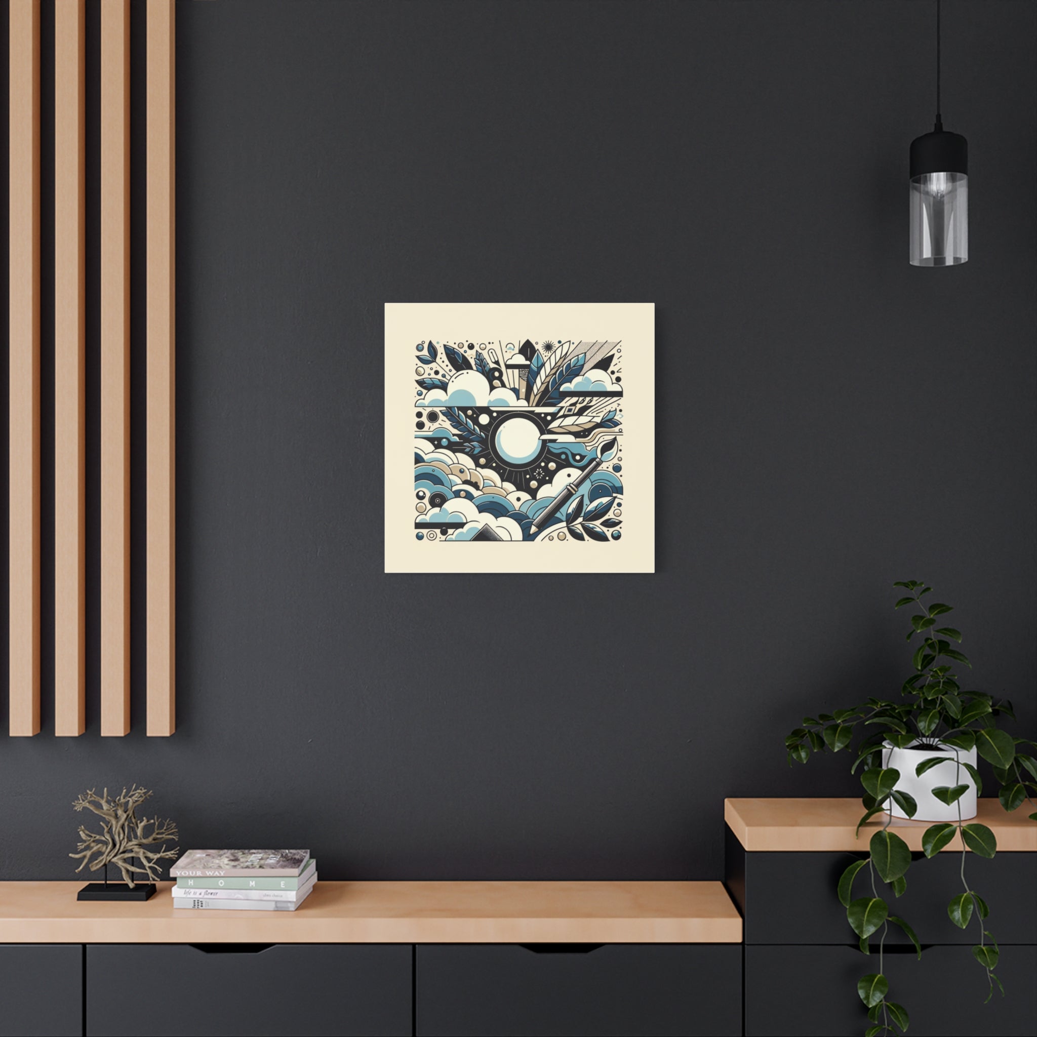 Organic Curves Matte Canvas Wall Art — Calming Office Decor