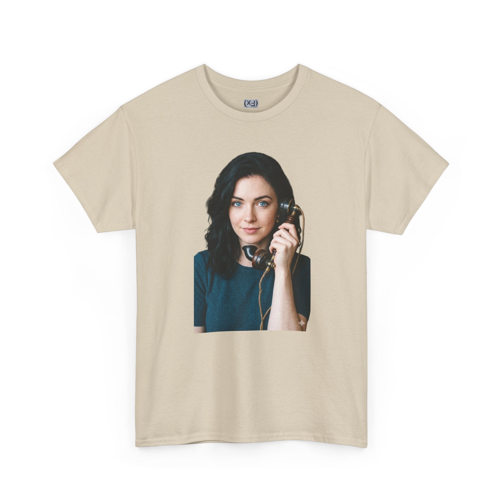 Portrait Graphic Tee — Retro Phone Photo Print T-Shirt Unisex