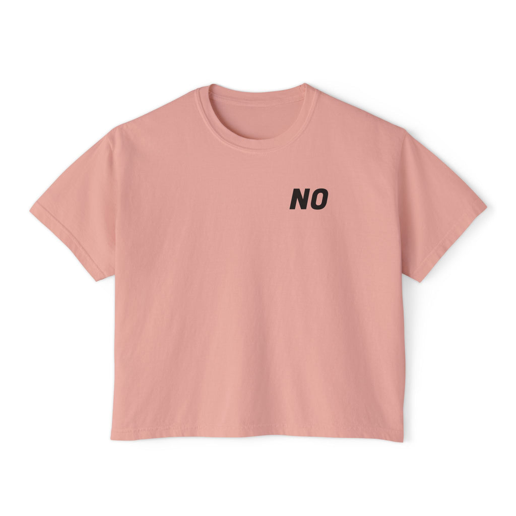 Women's Boxy Tee — Cropped 'NO' Statement Shirt Unisex