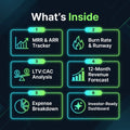 SaaS Financial Dashboard Pro — Startup Financial Model Excel Template | MRR Tracker, Burn Rate Calculator, Revenue Projections | Instant Download